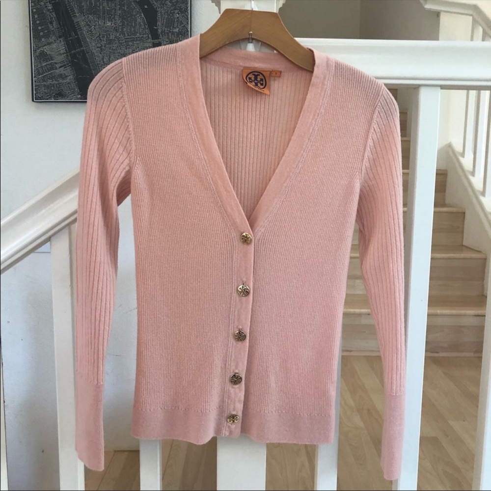 Tory Burch soft pink cardigan